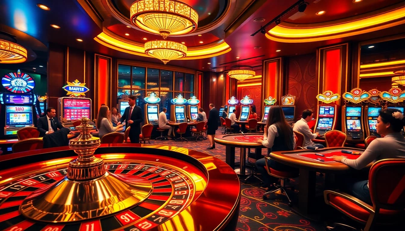 Experience vibrant online gambling at https://8kbet.insure/ with luxurious casino tables and engaging players.