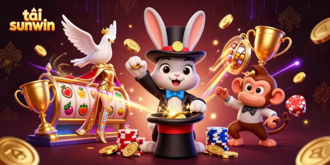 Spin the reels and gather prizes with tải sunwin in a vibrant magical casino scene.