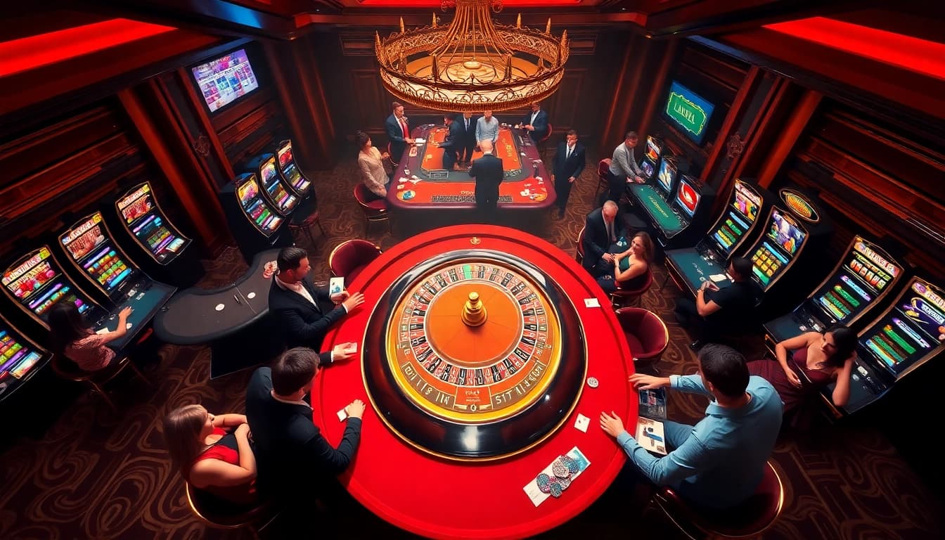 Excited players placing bets at a vibrant casino table scene showcasing https://11win.mobi/ gaming excitement.