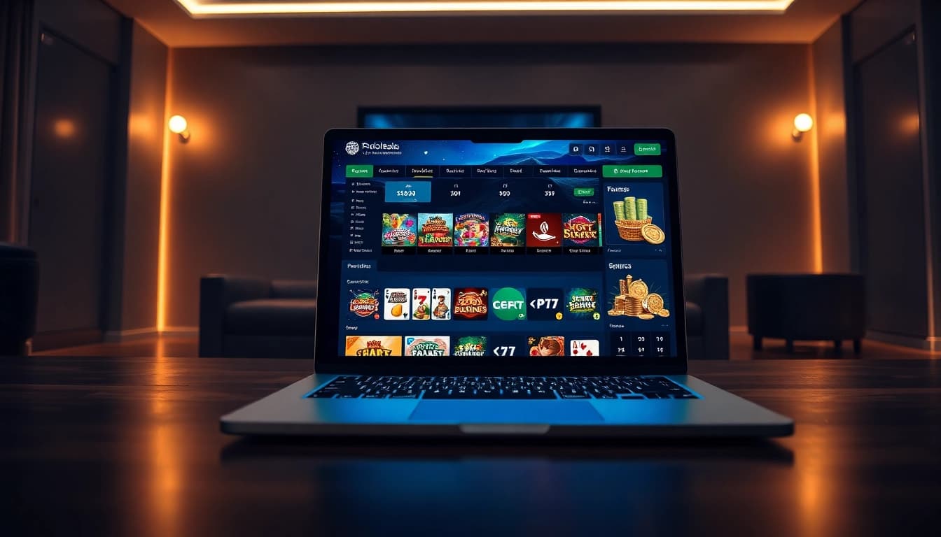 Engaging online betting platform at https://onew88.com/ showing casino games in a modern gaming room.