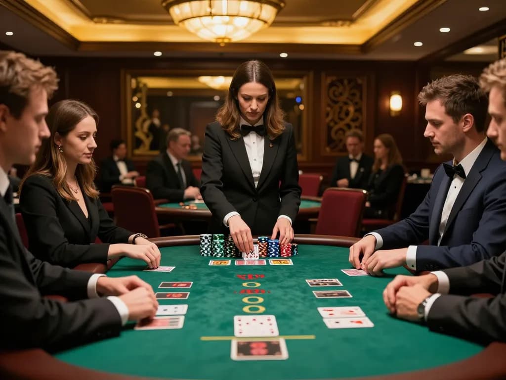 Engaging blackjack action at a casino table featuring ok365 players focused on winning strategies.