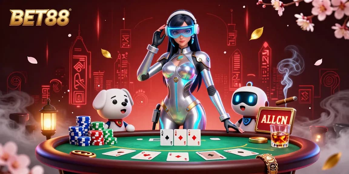 Experience the excitement of BET88 in a vibrant casino scene with stunning visuals and engaging elements.