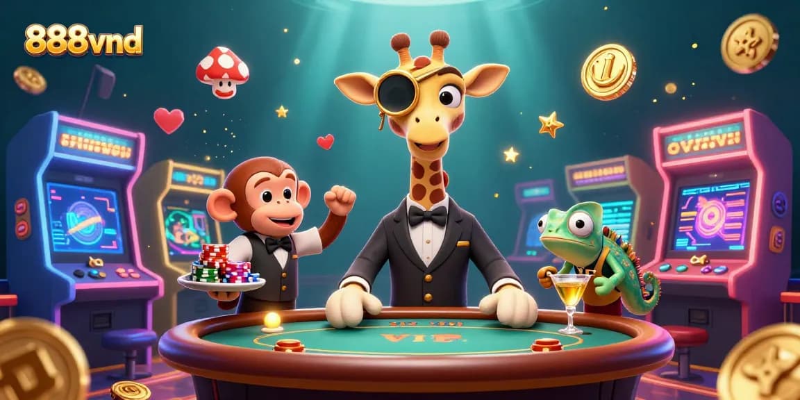 Place your bets and win big at 888vnd with vibrant gaming elements and themed characters.