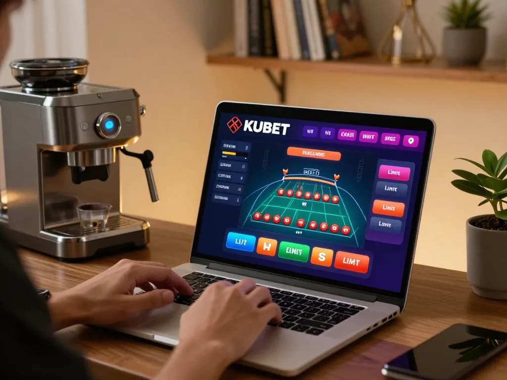 Player engaging with KUBET online casino, showcasing focused gameplay and responsible gaming features.