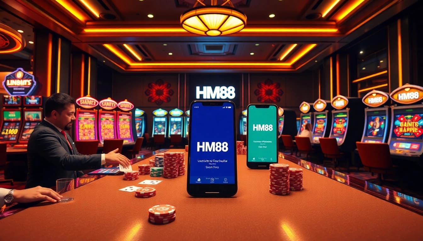 HM88 engaging live poker dealers distributing cards with vibrant chip stacks