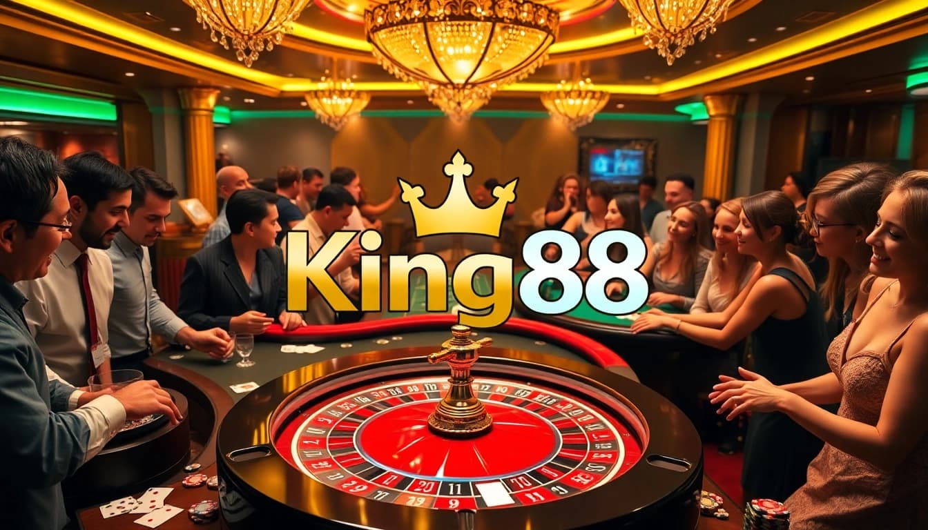 King88 players enjoying a thrilling casino experience with vibrant gaming tables.