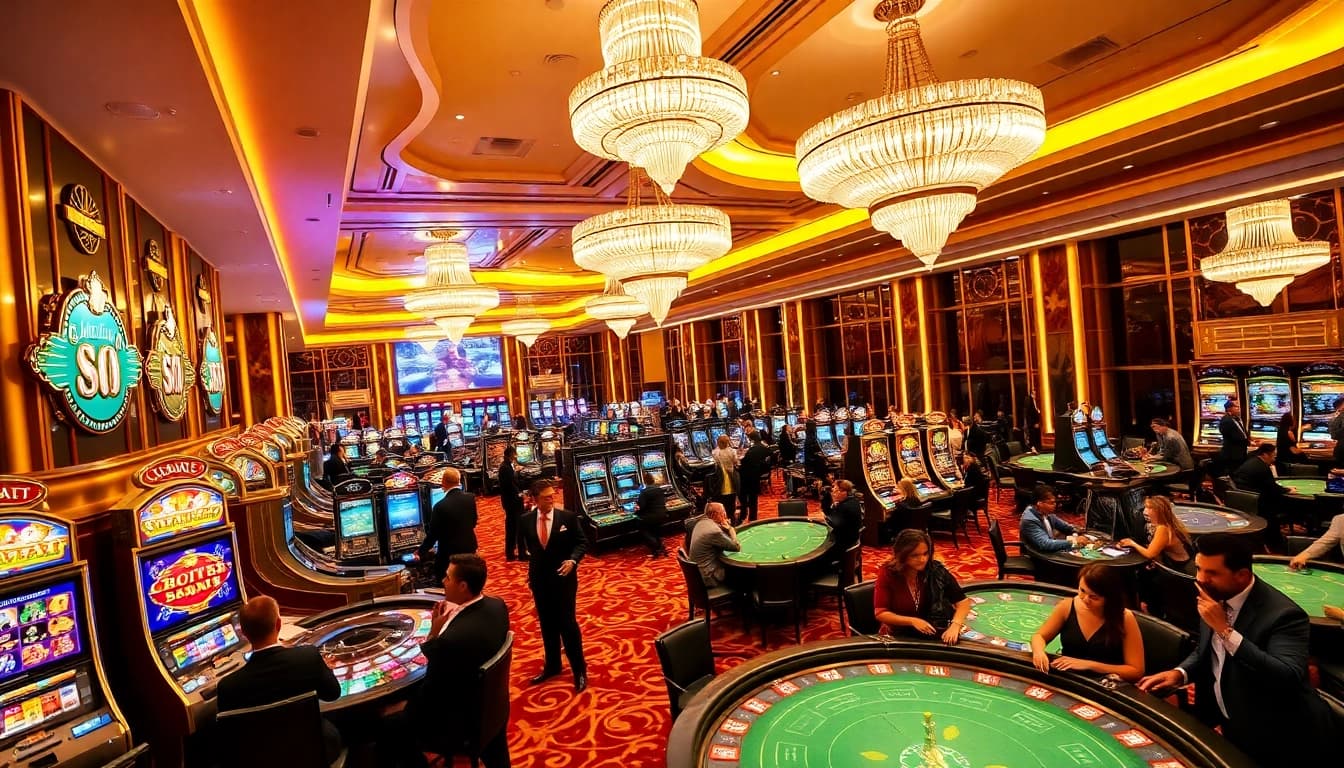 Experience thrilling gameplay at SUNCITY casino with vibrant tables and excited players.