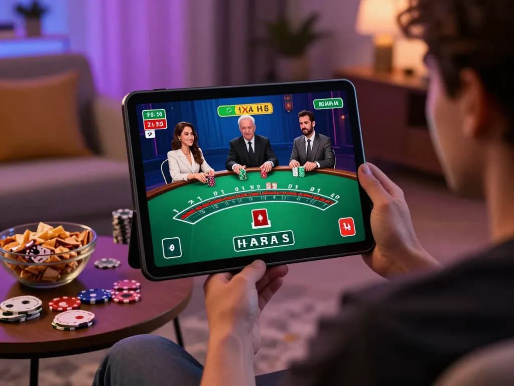 link vào U888 gameplay on tablet in cozy setting with snacks and strategic focus