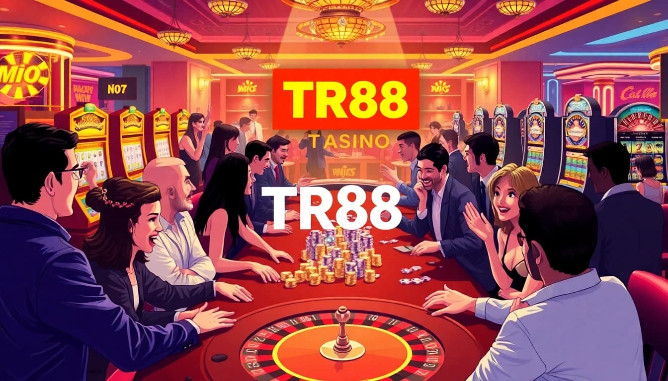 Players enjoying a thrilling gaming experience at TR88 casino tables with vibrant atmosphere.