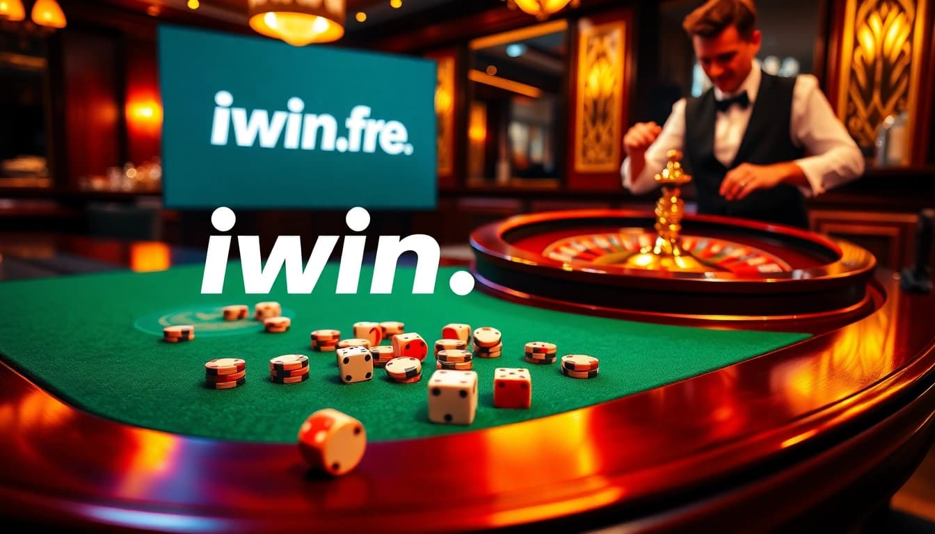 Engage with high-stakes excitement at iwin.free with a lavish casino gaming table.