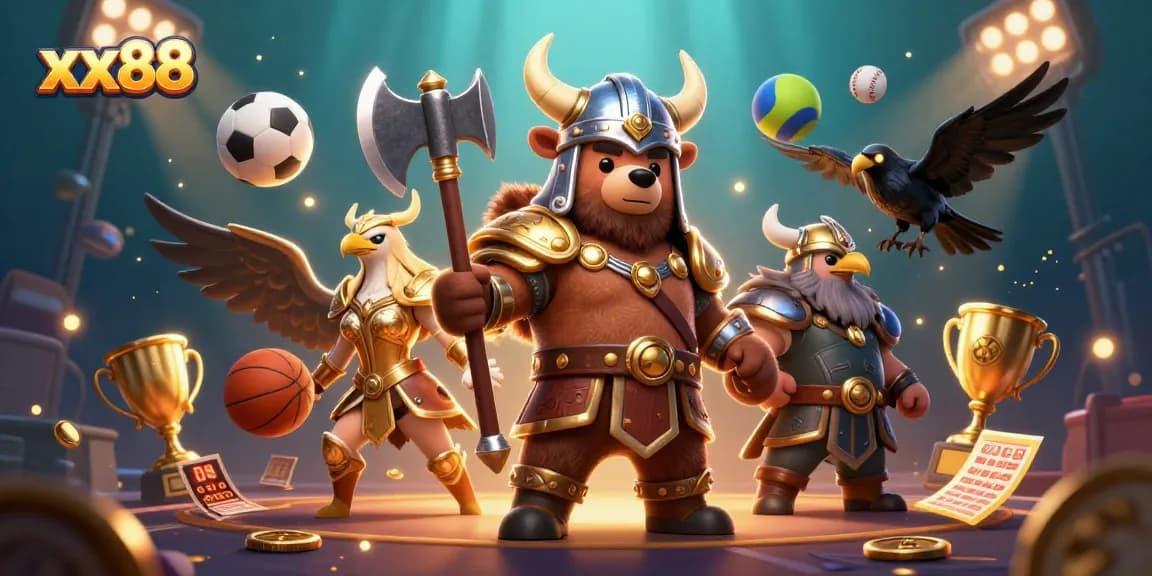 Experience thrilling gambling action with xx88 featuring dynamic characters and immersive game elements in a vibrant scene.