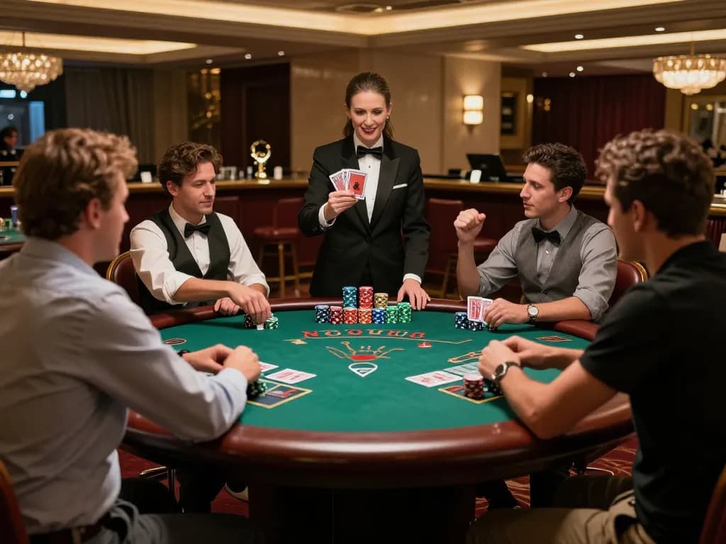 Players enjoying blackjack at BCX88 casino, showcasing high-stakes gameplay and excitement.