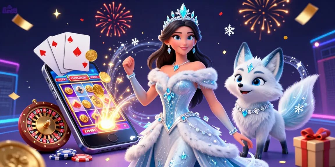 Play exciting casino games with fun88, featuring vibrant slots, confetti, and festive visuals.