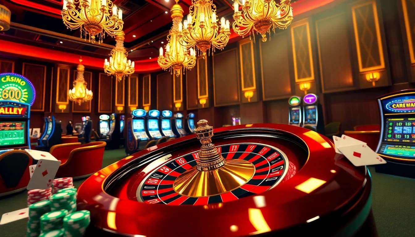 Players experiencing the excitement of a casino atmosphere featuring link 888P and vibrant gaming elements.
