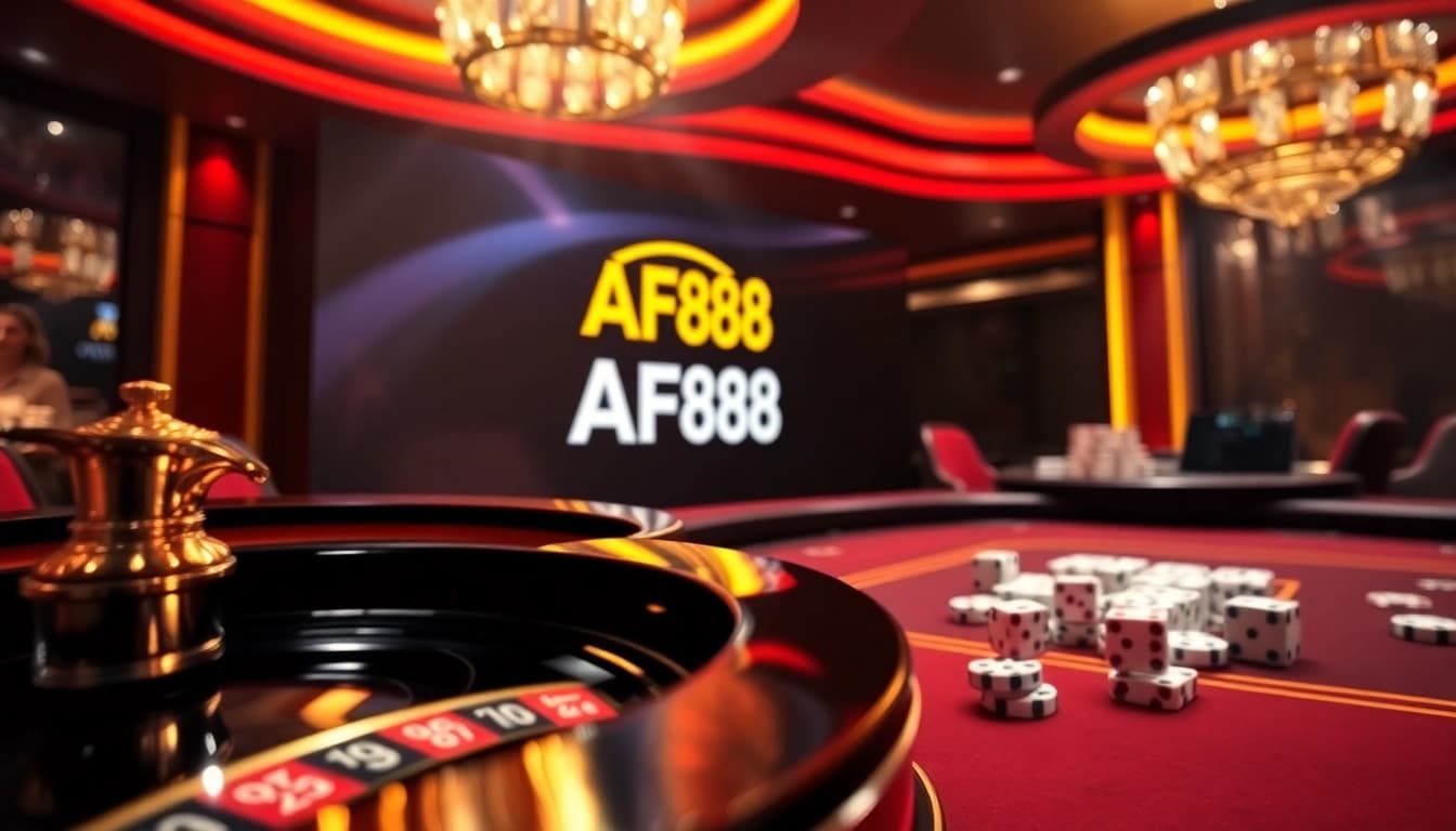 Experience the thrill of winning at AF88 with an exciting casino scene featuring roulette and poker.