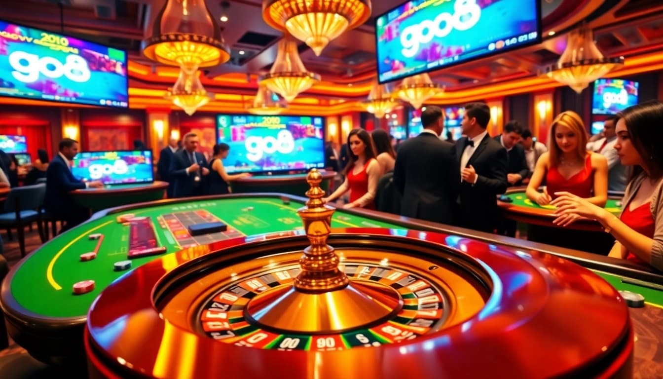 Experience the thrill of go8 betting with vibrant casino tables and engaging players.