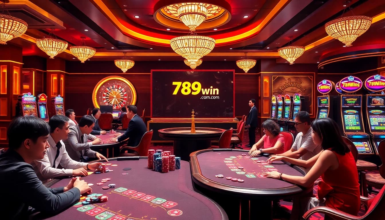 Experience the thrill of gaming at 789win. com with vibrant casino tables and digital betting interfaces.