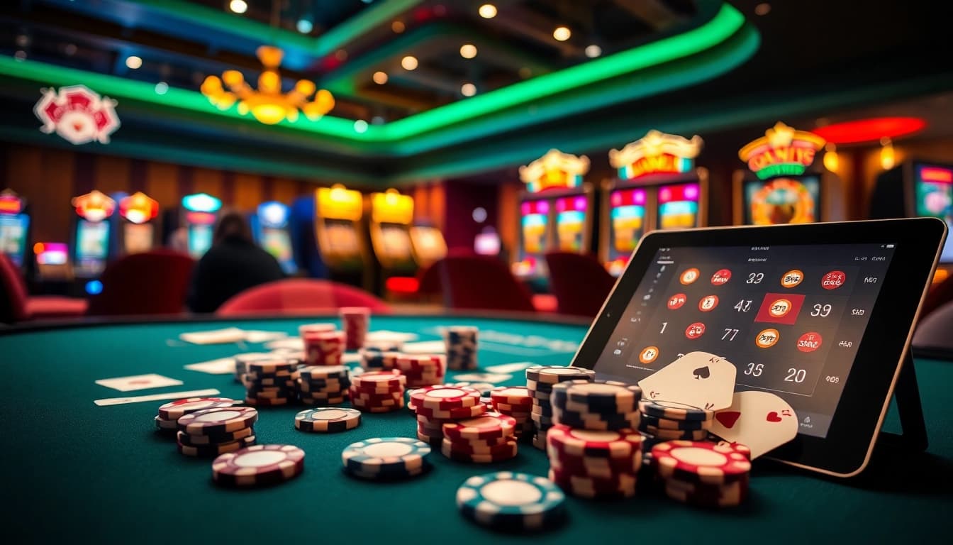 Engage in thrilling gameplay at cm88 com, featuring lively casino tables and vibrant slot machines.