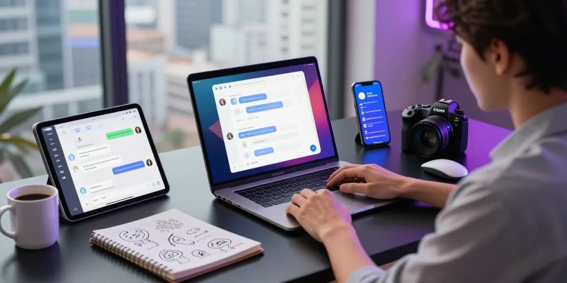Engaging workspace showing AI chat applications, emphasizing the trend of sex chat ai interactions in a modern digital environment.