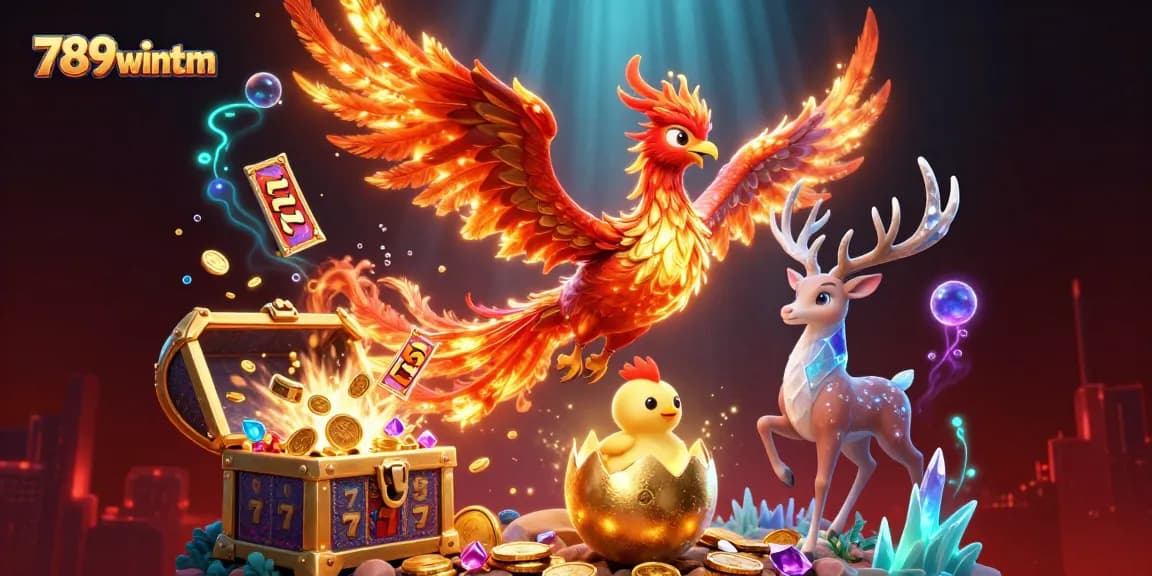 Win big with 789wintm in a vibrant, ultra-detailed casino illustration featuring epic game elements.