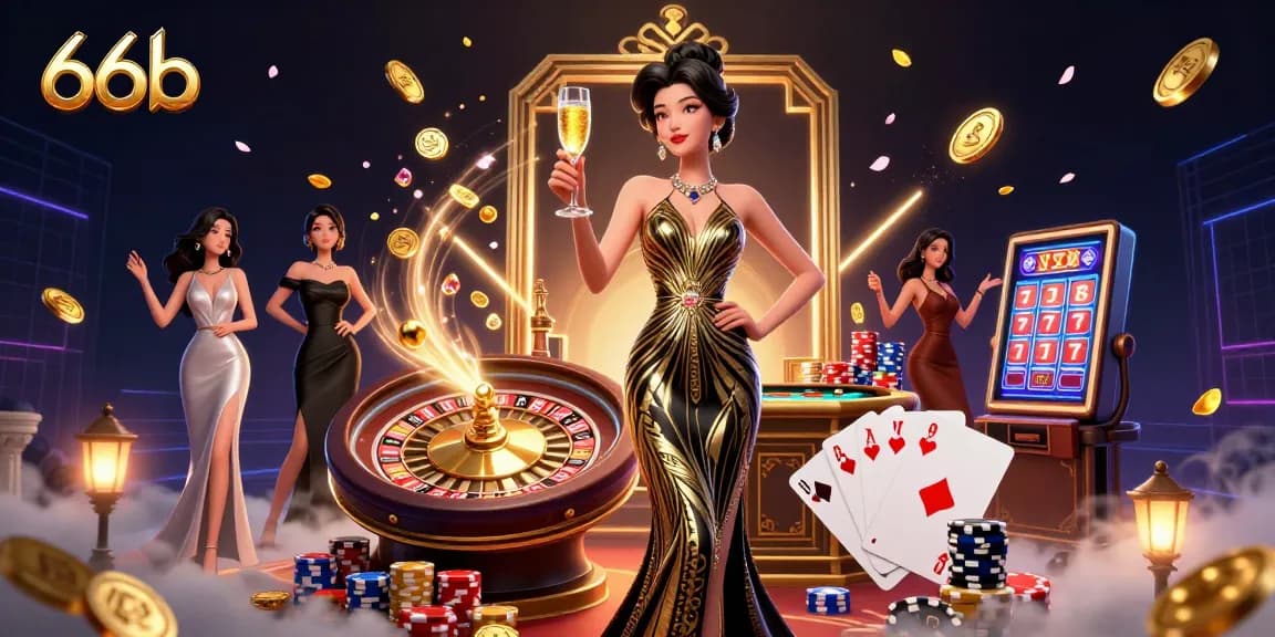 Experience exhilarating gameplay at 66b with a glamorous casino scene full of winning elements.