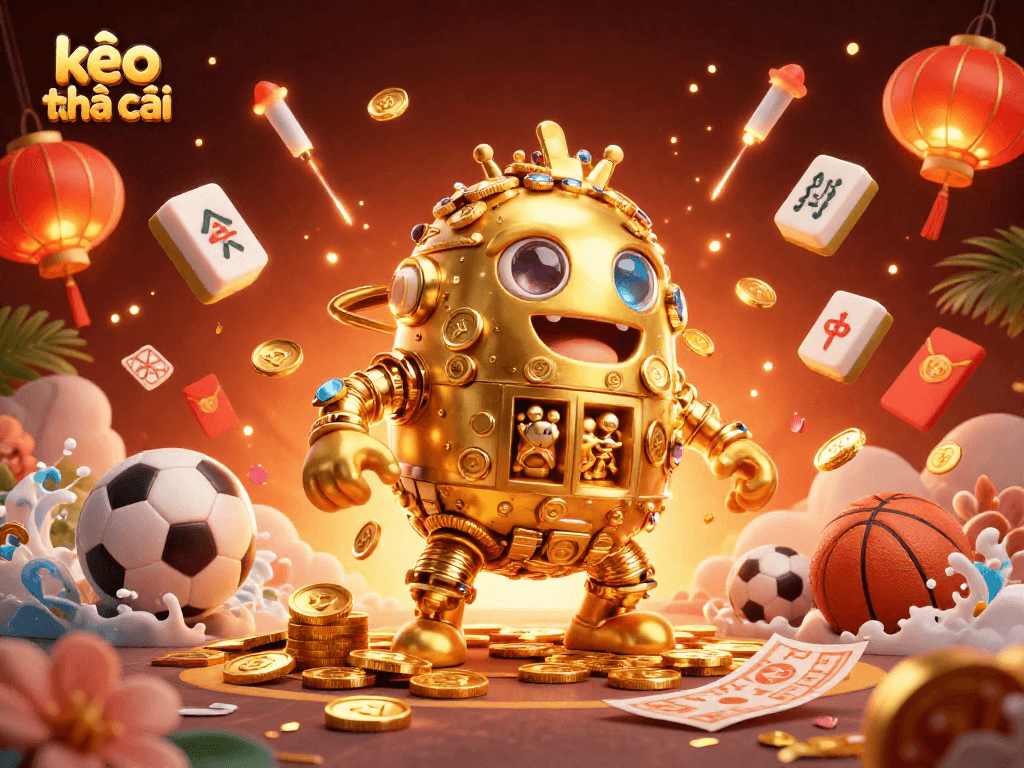Engage with kèo nhà cái betting strategies through this vibrant 3D illustration.