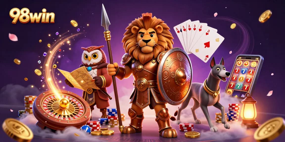 Experience thrilling gameplay at 98win with captivating 3D scenes of slots and casino excitement.
