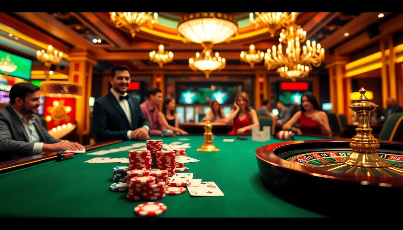 Engaging gamblers at a luxury casino highlighted by https://789betg.com/ with vibrant tables and exciting gameplay.