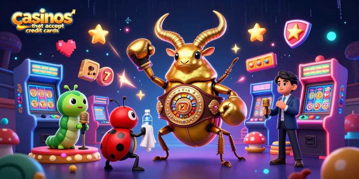Engage with casinos that accept credit cards in this vibrant 3D illustration showcasing a cartoon boxing match.