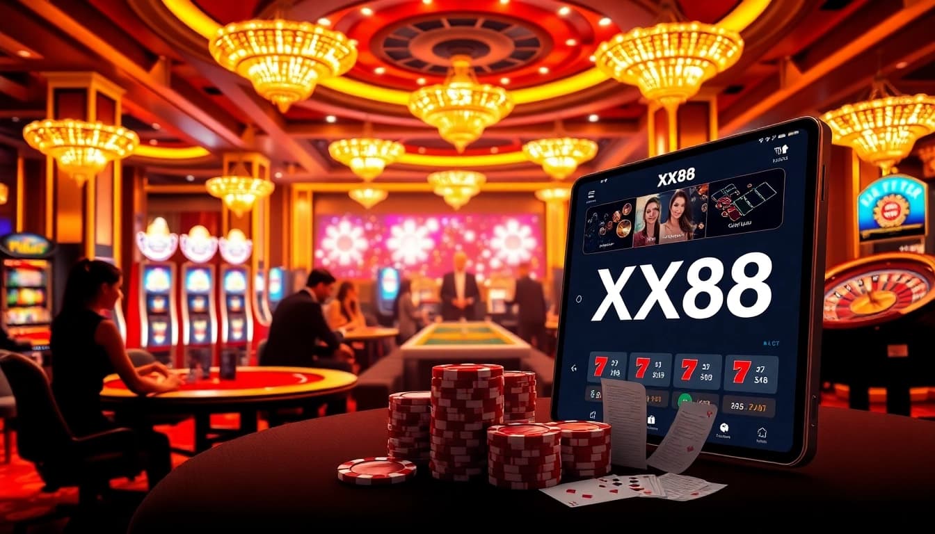 Experience the thrill of gambling at XX88 with poker tables and slot machines.