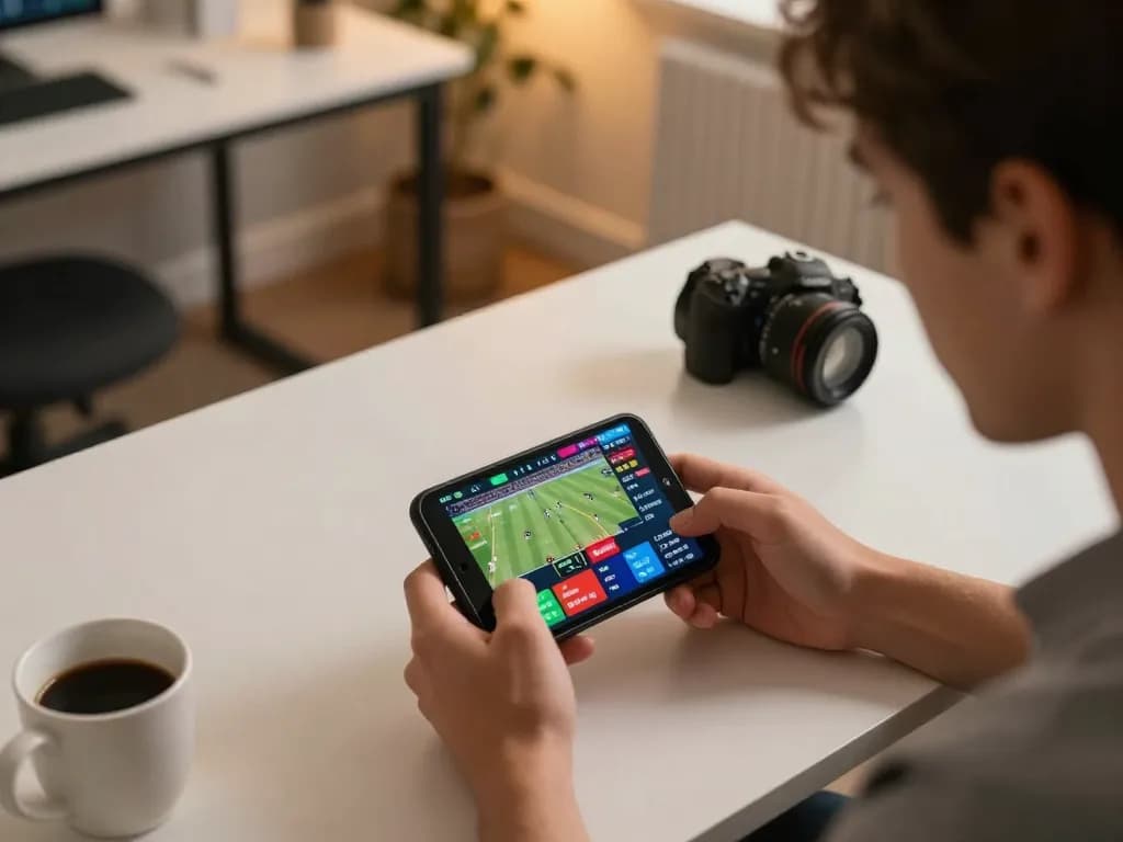 Engaging smartphone sports betting experience with TG88 interface displaying live odds and action.