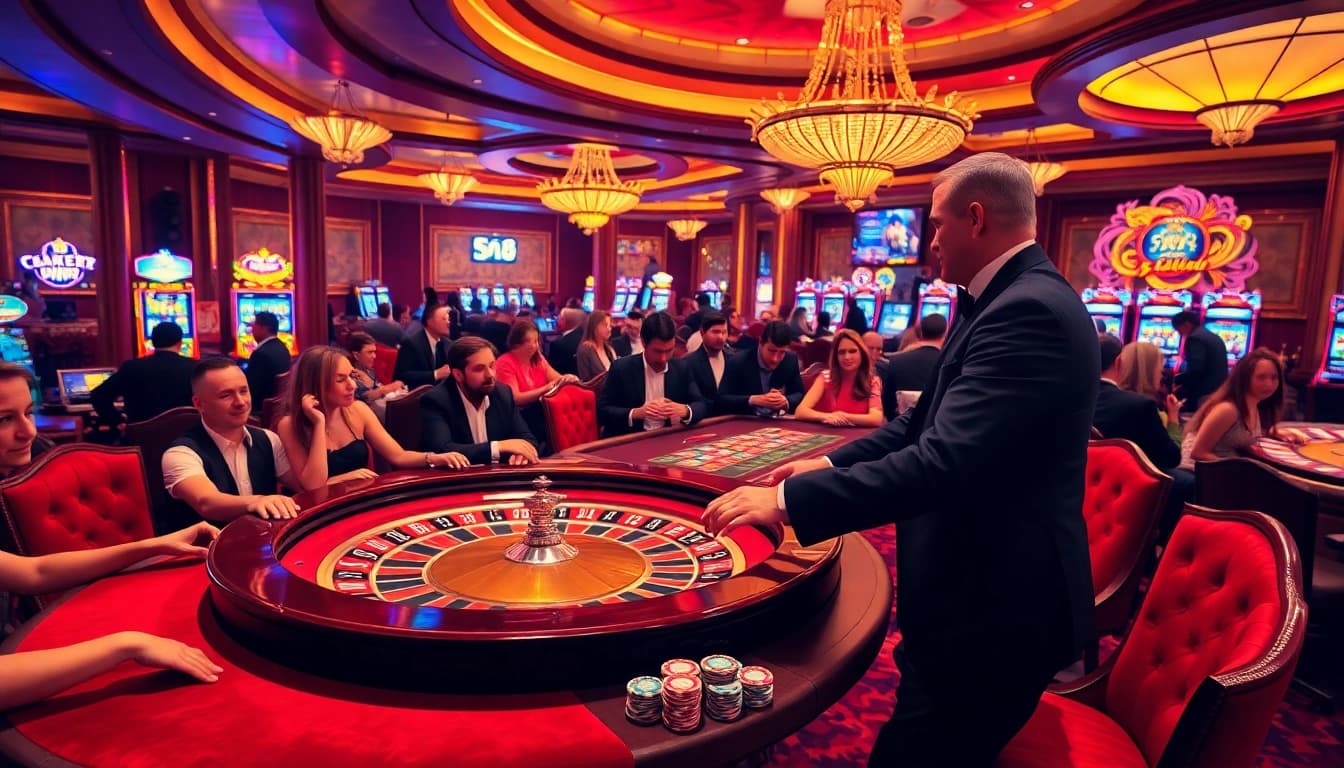 Experience the thrill of gambling at ee88 with vibrant tables, excited players, and professional dealers.
