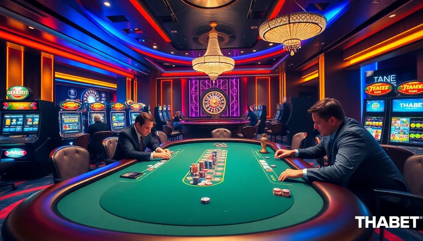 Experience the vibrant thrill of gambling at THABET's luxurious casino scene.