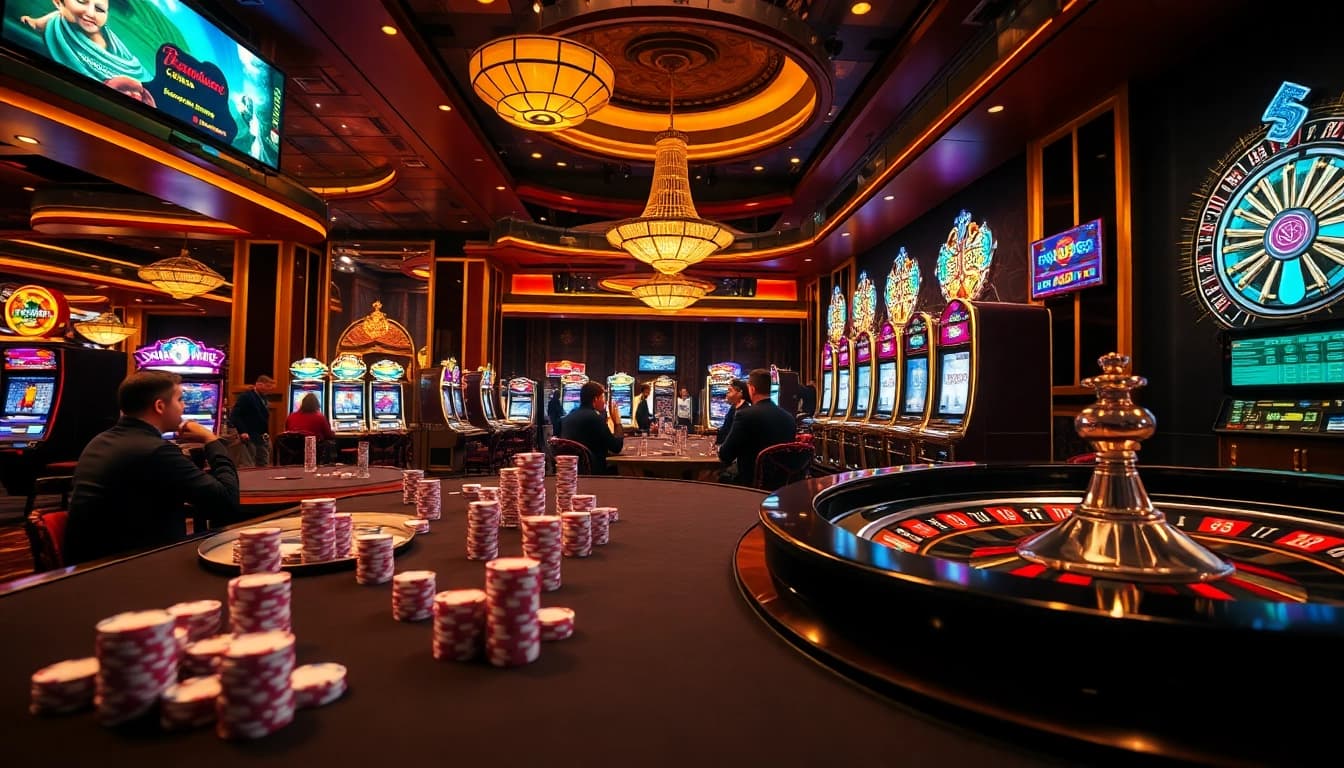 Experience thrilling moments at the casino with chotruyen-inspired gaming tables and vibrant slot machines.