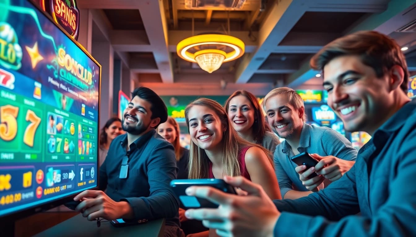 Sonclub gaming experience showcasing players engaged in vibrant online games with modern visuals.