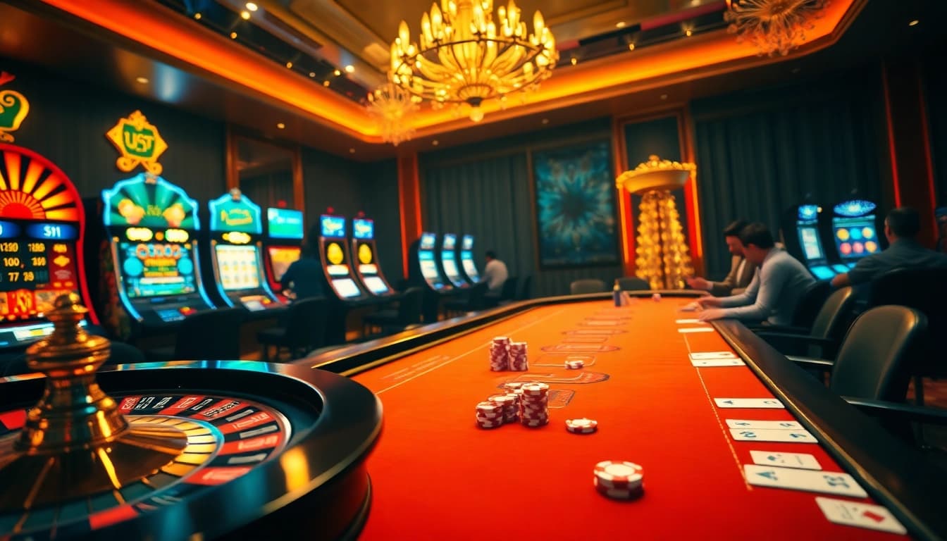 Exciting gaming experience at s8vn.press featuring luxury casino elements and vibrant atmosphere.
