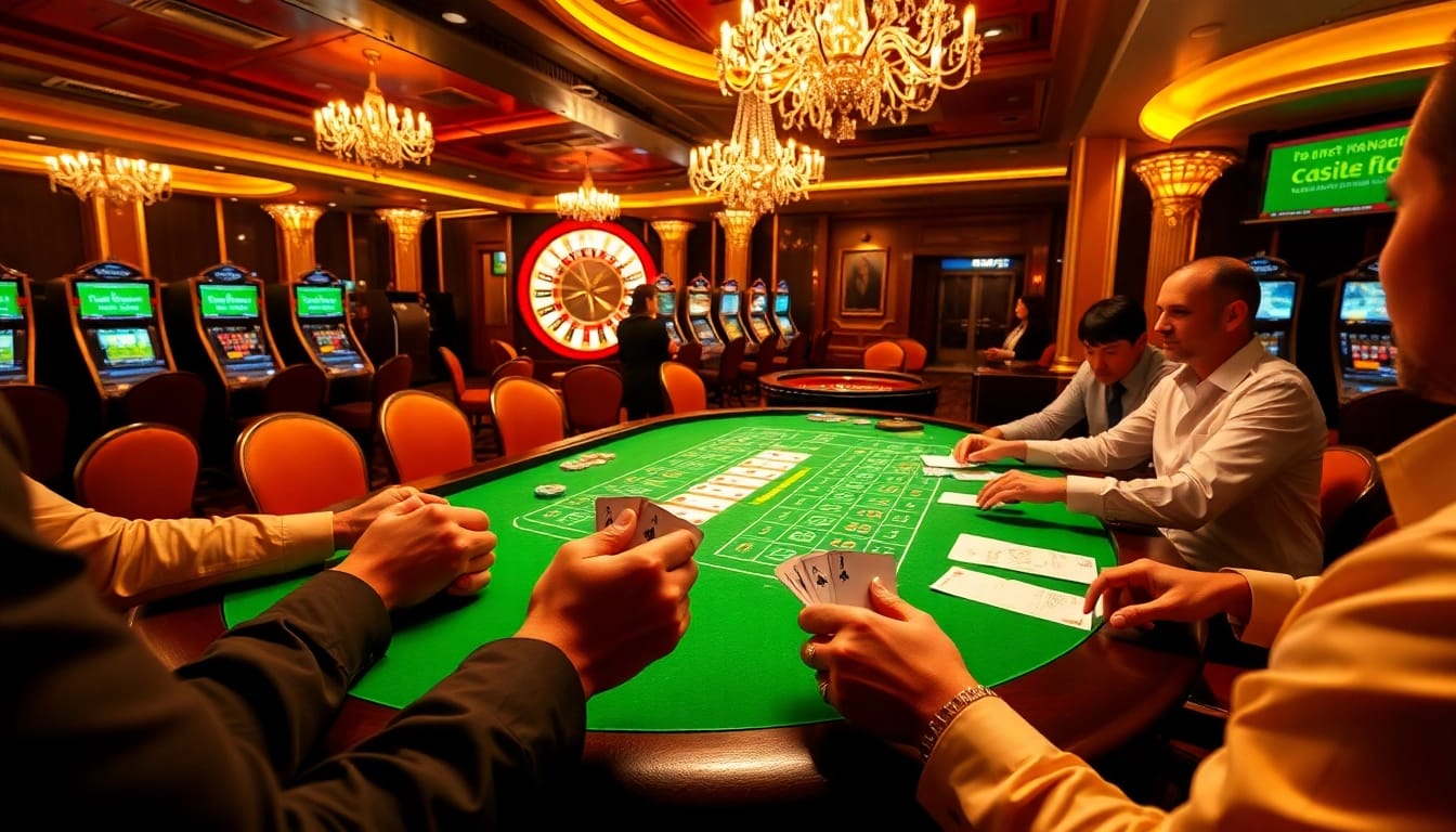 Get ready to win at dh88-themed poker tables with vibrant action and luxury decor in the casino.