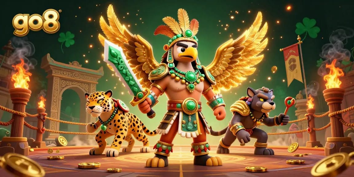 Engage in thrilling gaming at go8 with intense action in a vibrant casino scene.