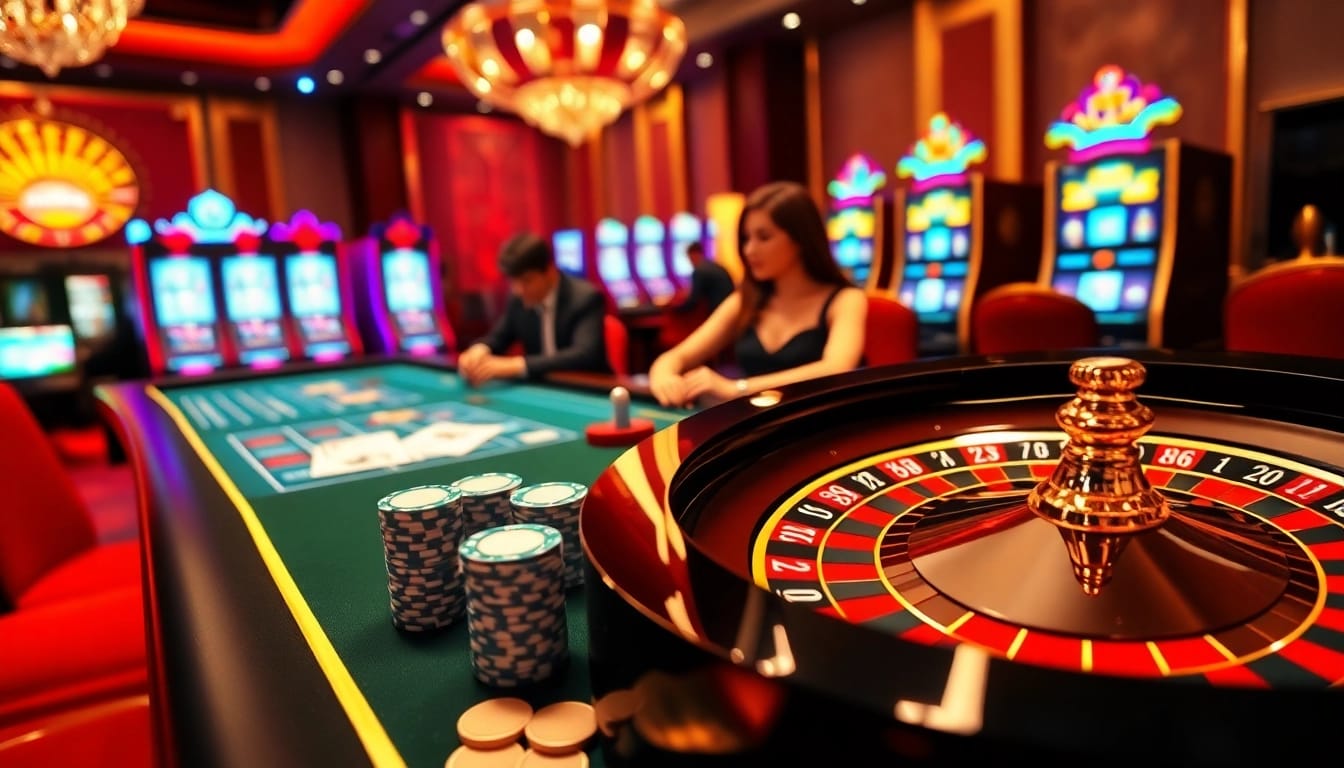 Experience gambling excitement at https://nk88zz.bio/ with vibrant casino visuals showcasing professional game elements.