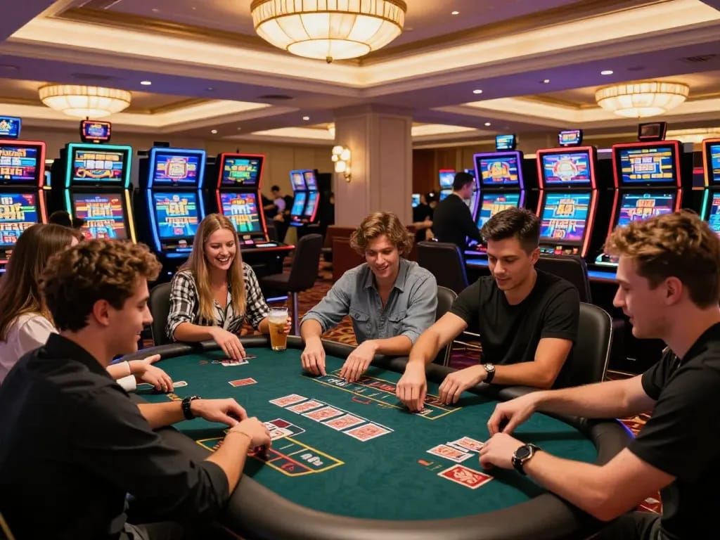 Exciting moment at 789club casino with players enjoying vibrant games and social interactions.