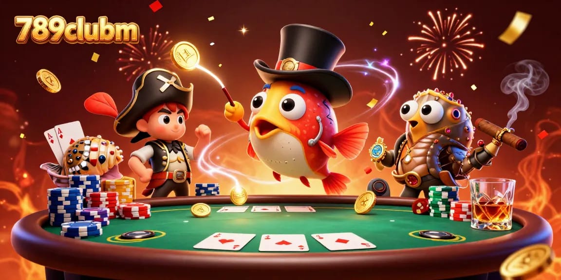 Engage with 789clubm's thrilling casino games featuring exciting characters and vibrant poker action.