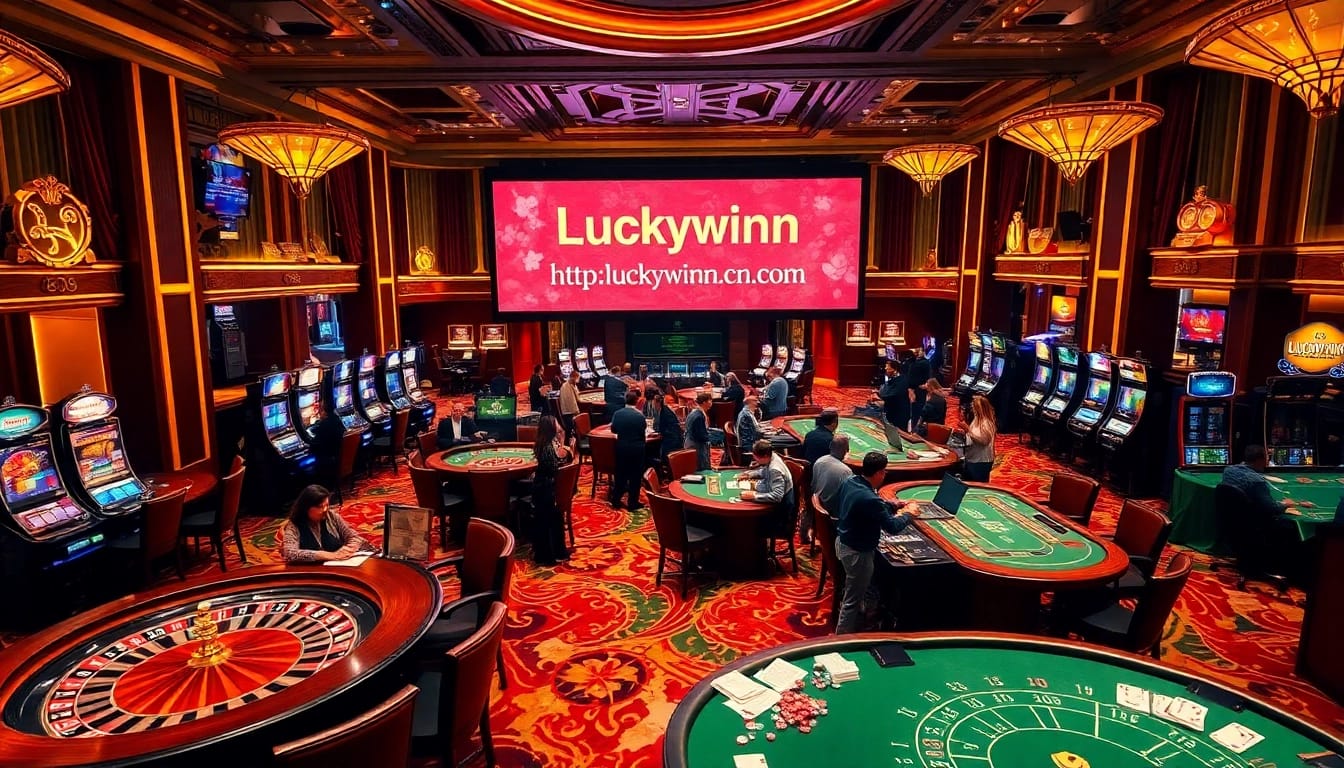 Experience high-stakes gaming at http://luckywinn.cn.com/ with vibrant casino tables and engaging players.