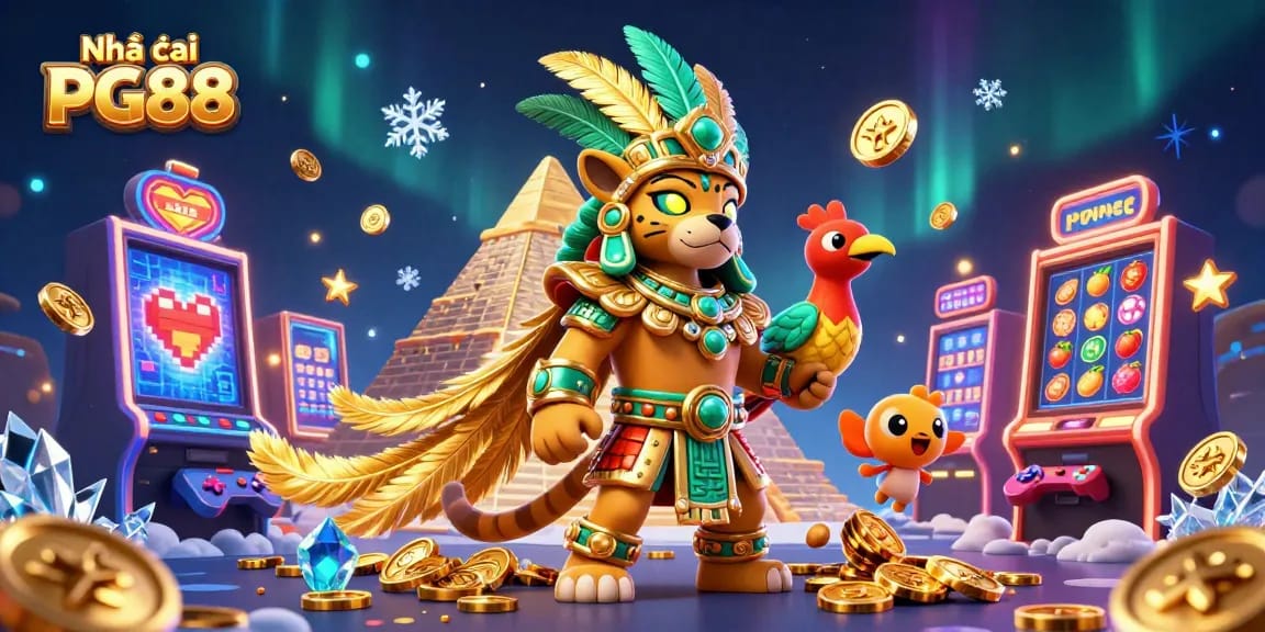 Engage with Nhà cái PG88’s exciting casino experience featuring vibrant slot machines and characters.