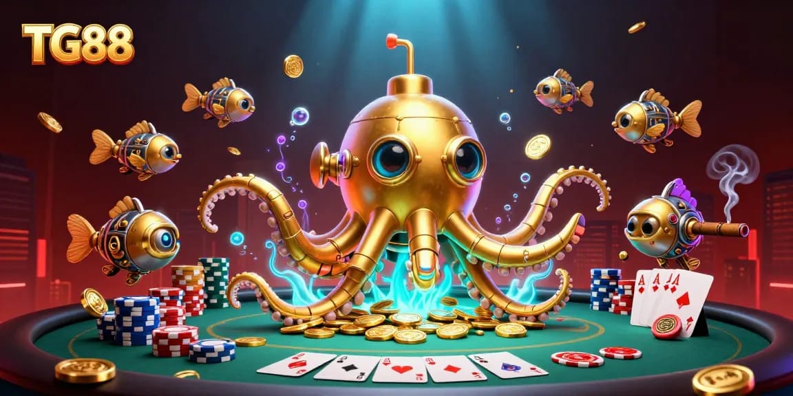 Experience thrilling gaming at TG88 with a dynamic 3D casino scene depicting excitement and winning strategies.