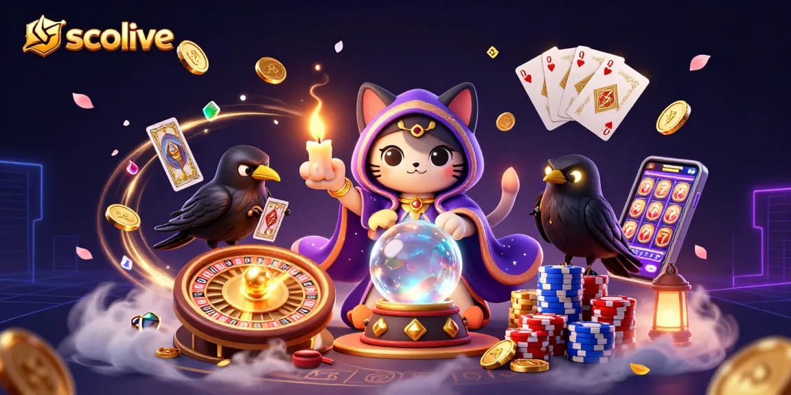 Experience the excitement of socolive with vibrant 3D illustration of mystical characters and gaming elements.