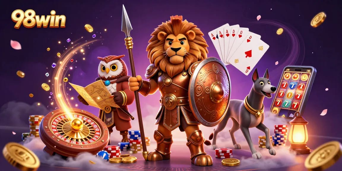 Experience thrilling gameplay at 98win with captivating 3D scenes of slots and casino excitement.