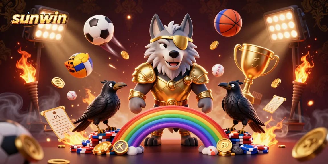 Join the excitement at sunwin with dynamic sports action featuring Odin and his ravens as they celebrate winning moments.