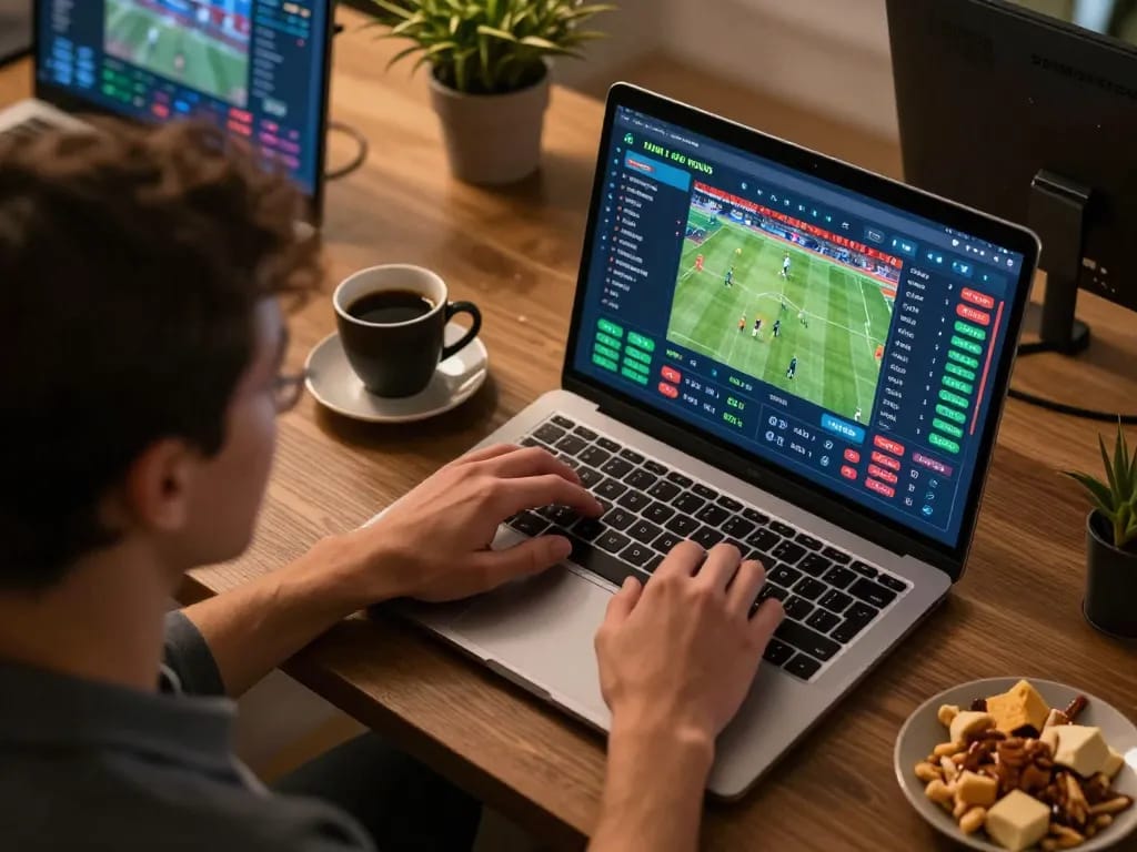 Engaging in strategic bets on ko66 bet platform with live sports games on screen