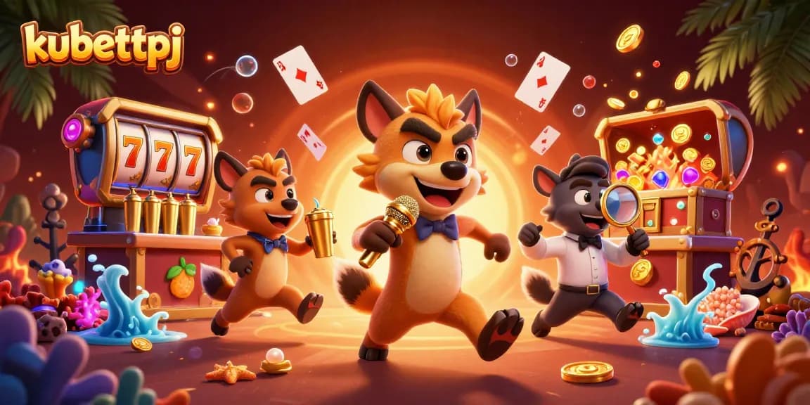 Experience entertaining casino fun at kubettpj with lively hyena characters and vibrant game elements.