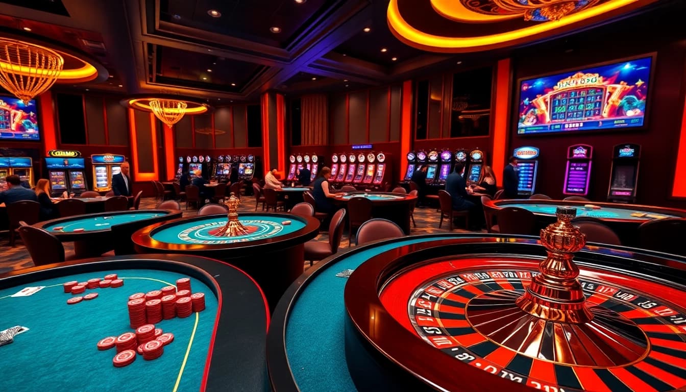 Experience the excitement of nk 88 with vibrant casino tables and engaging players.